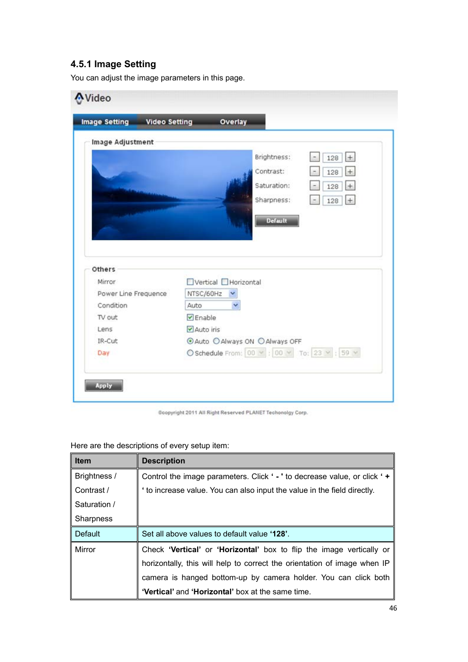 1 image setting | PLANET ICA-HM127 User Manual | Page 47 / 73