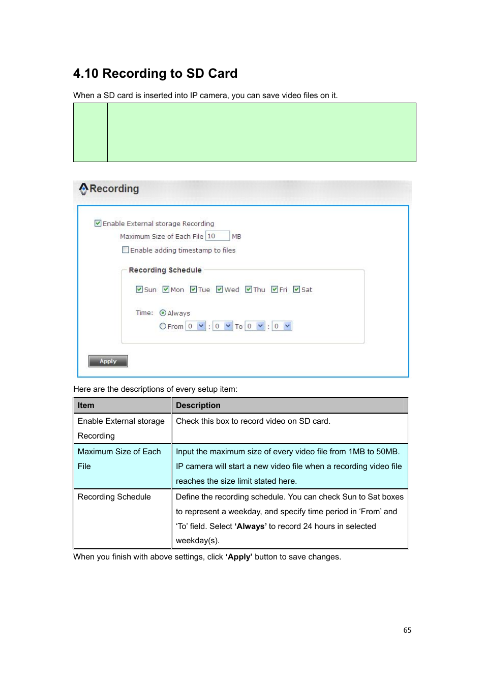 10 recording to sd card | PLANET ICA-HM127 User Manual | Page 66 / 73