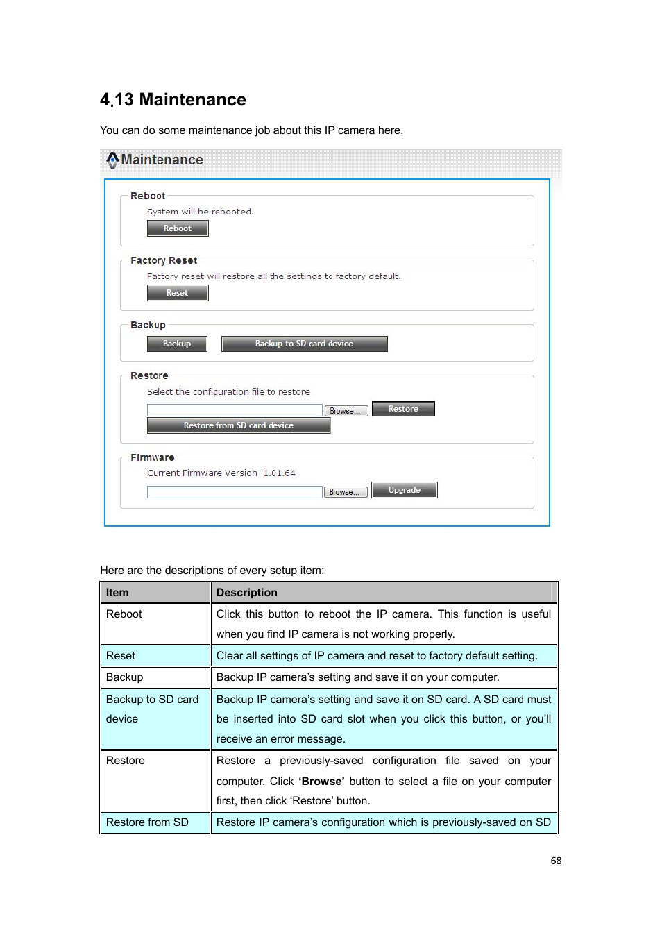 13 maintenance, 4 . 13 maintenance | PLANET ICA-HM127 User Manual | Page 69 / 73