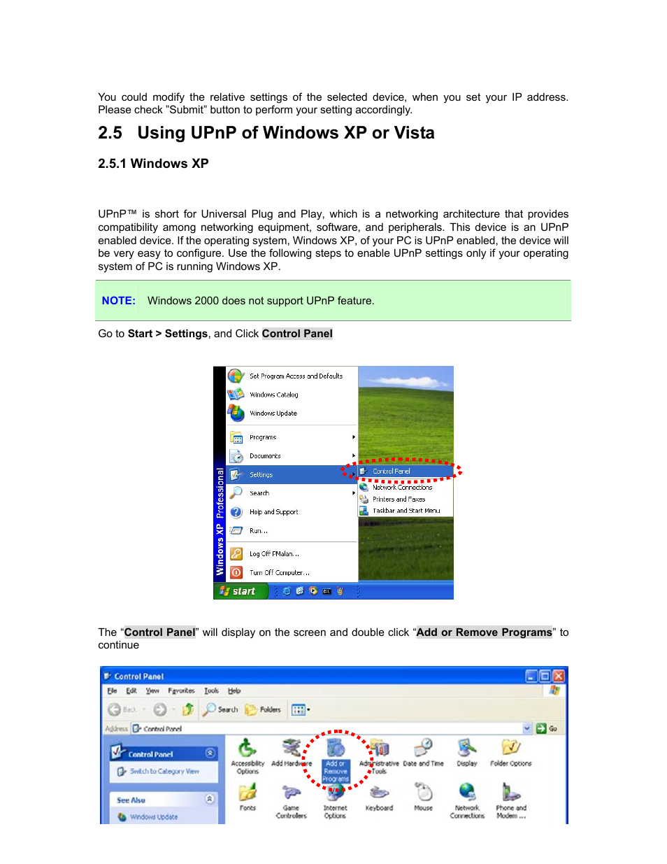 5 using upnp of windows xp or vista, 1 windows xp | PLANET ICA-HM315W User Manual | Page 13 / 59