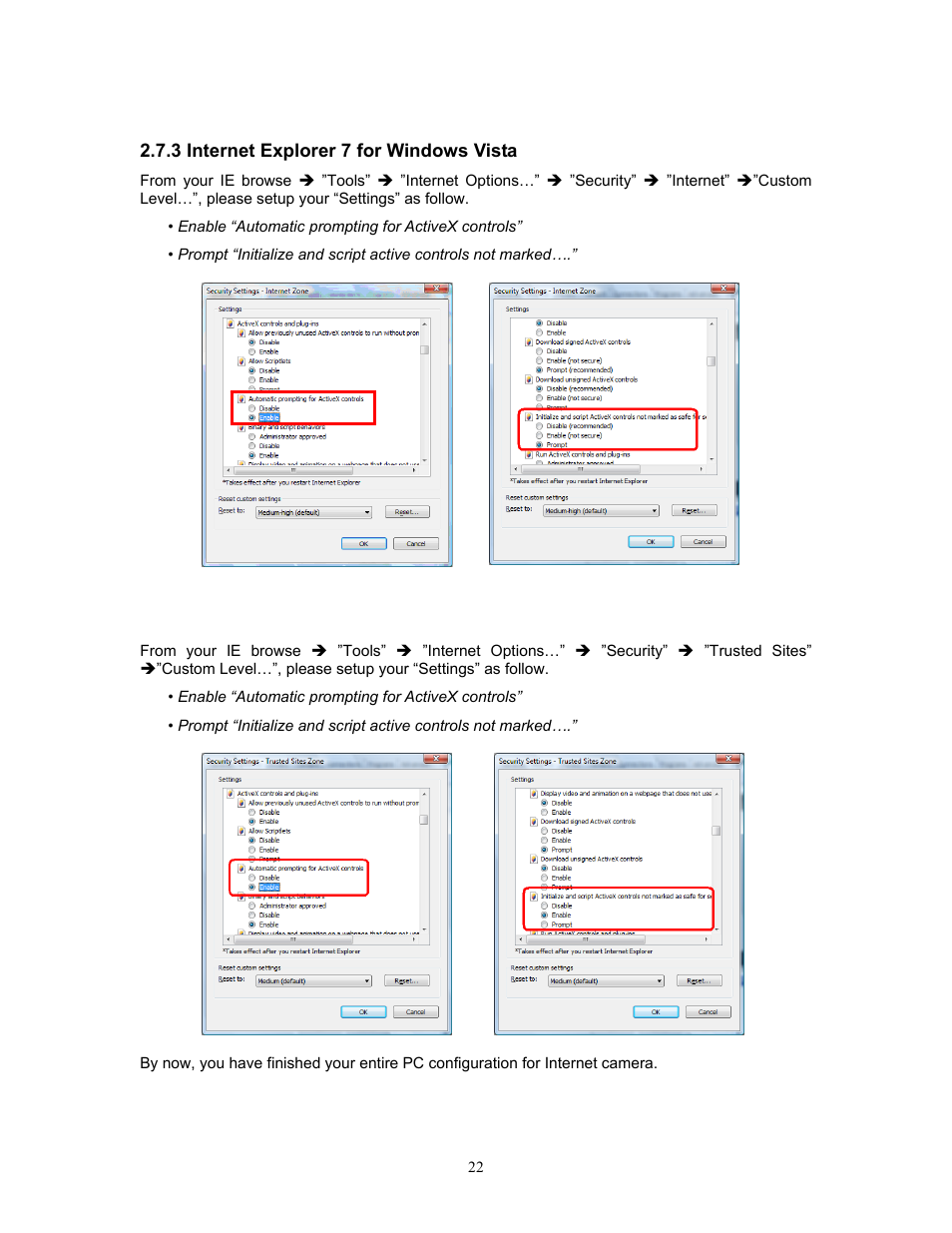 3 internet explorer 7 for windows vista | PLANET ICA-HM315W User Manual | Page 22 / 59