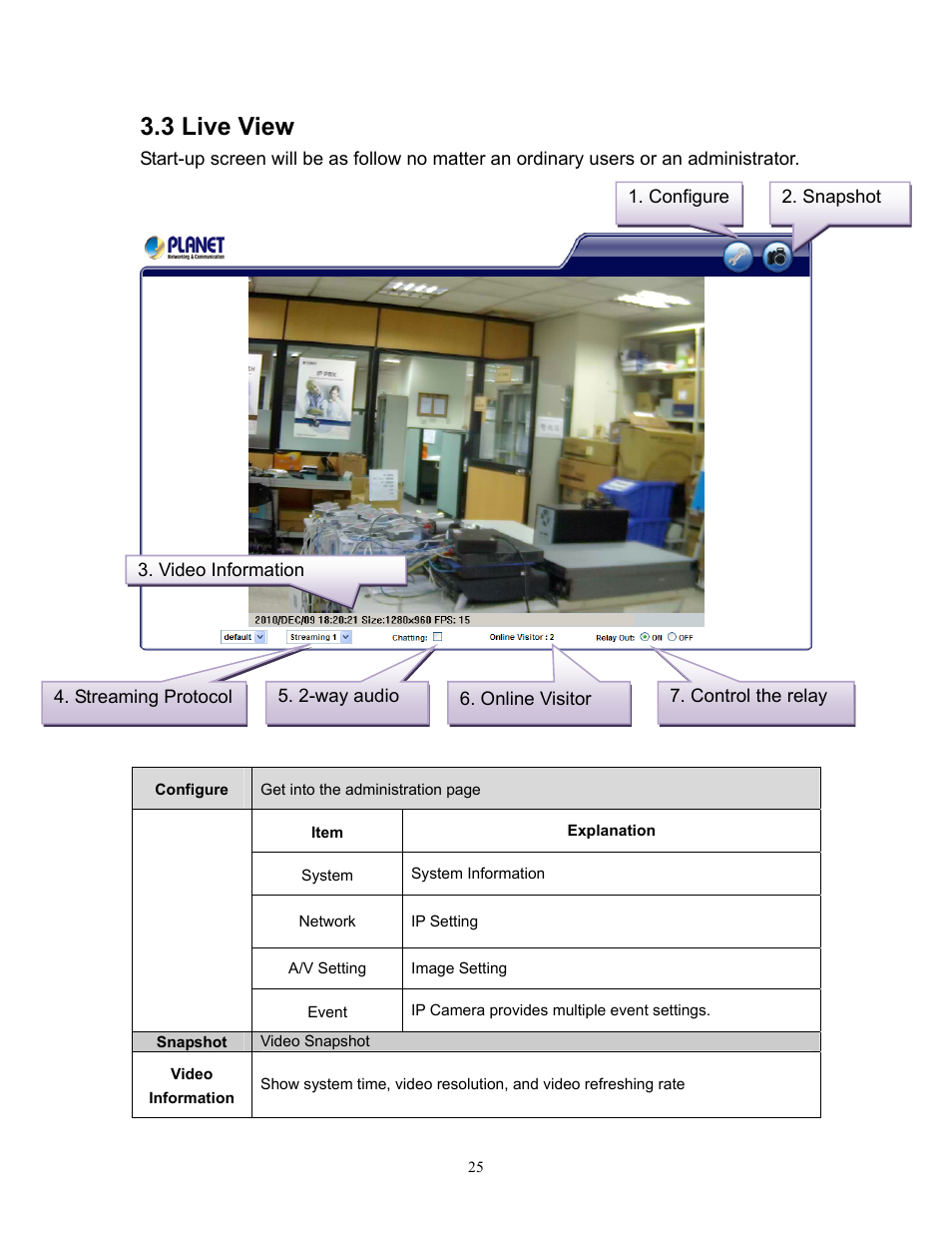 3 live view | PLANET ICA-HM315W User Manual | Page 25 / 59