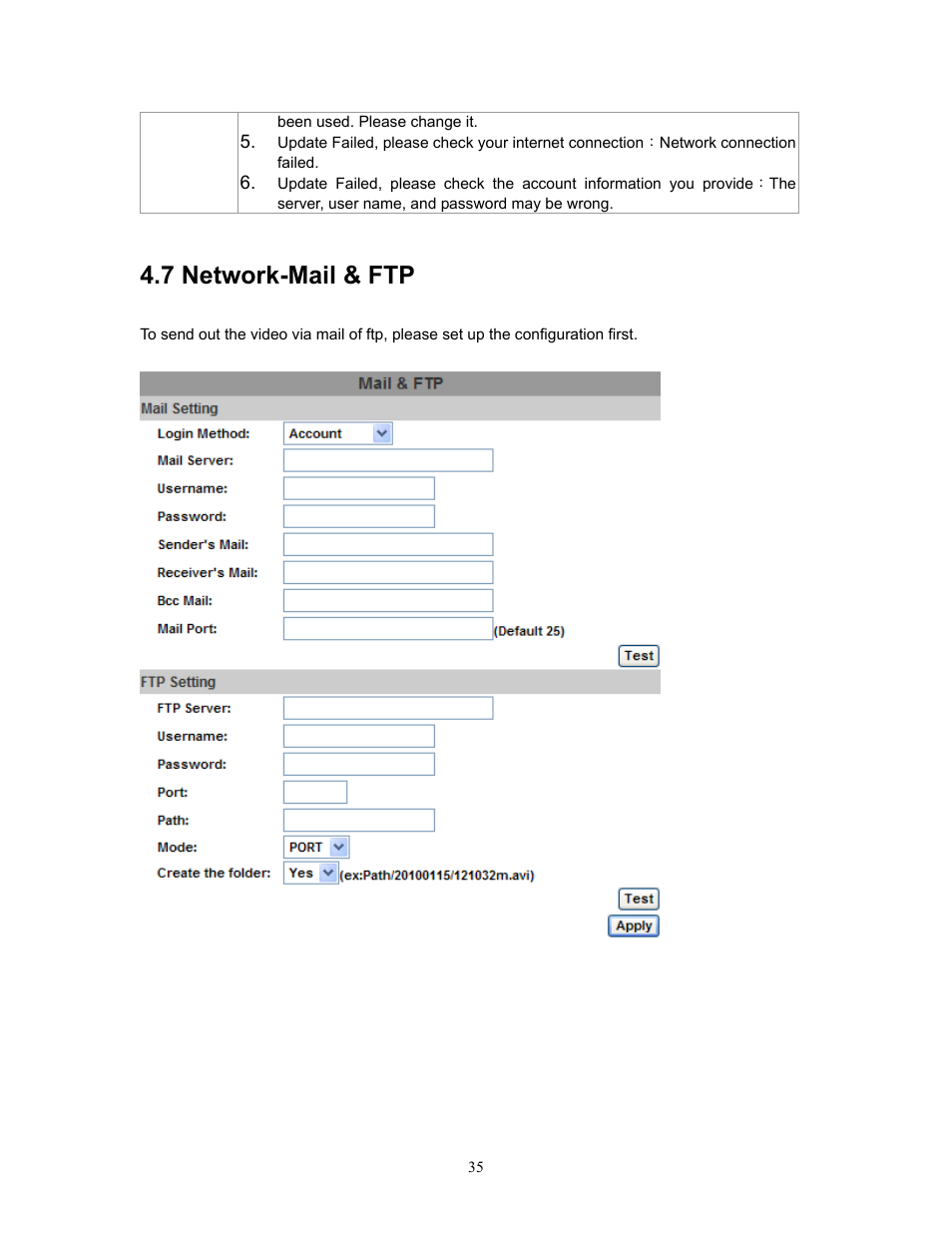 7 network-mail & ftp | PLANET ICA-HM315W User Manual | Page 35 / 59