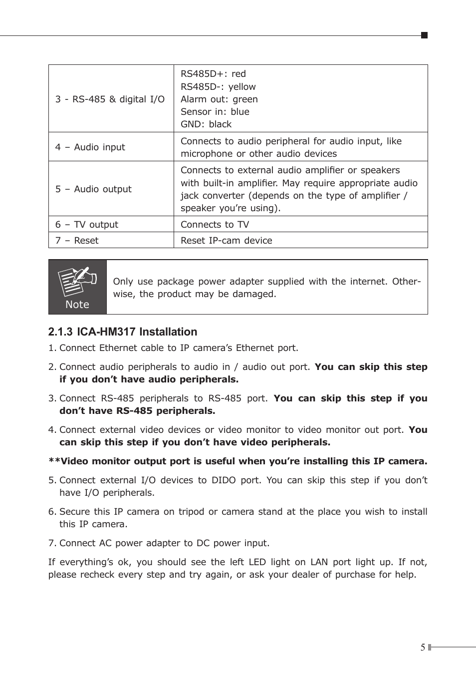 3 ica-hm317 installation | PLANET ICA-HM317 User Manual | Page 5 / 12