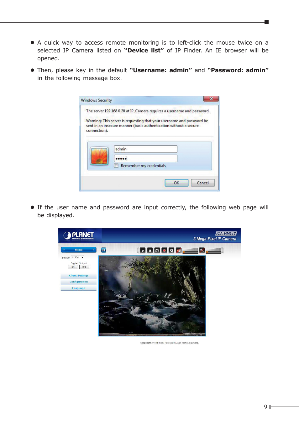 PLANET ICA-HM317 User Manual | Page 9 / 12