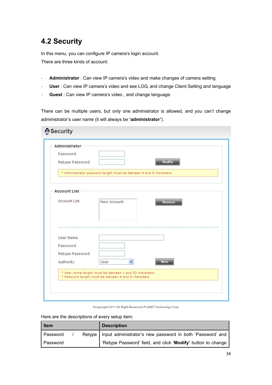 2 security | PLANET ICA-HM317 User Manual | Page 35 / 70