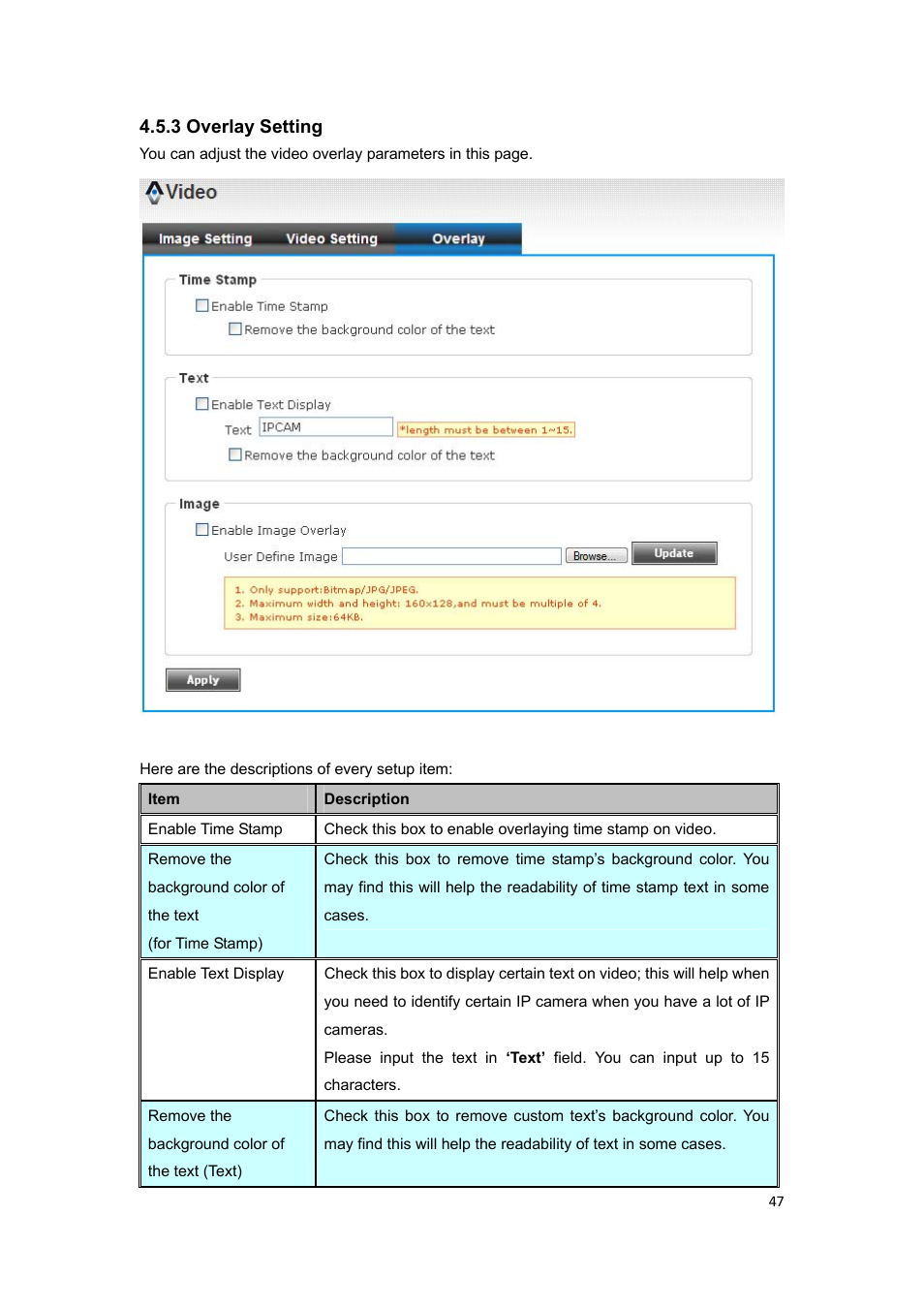 3 overlay setting | PLANET ICA-HM317 User Manual | Page 48 / 70