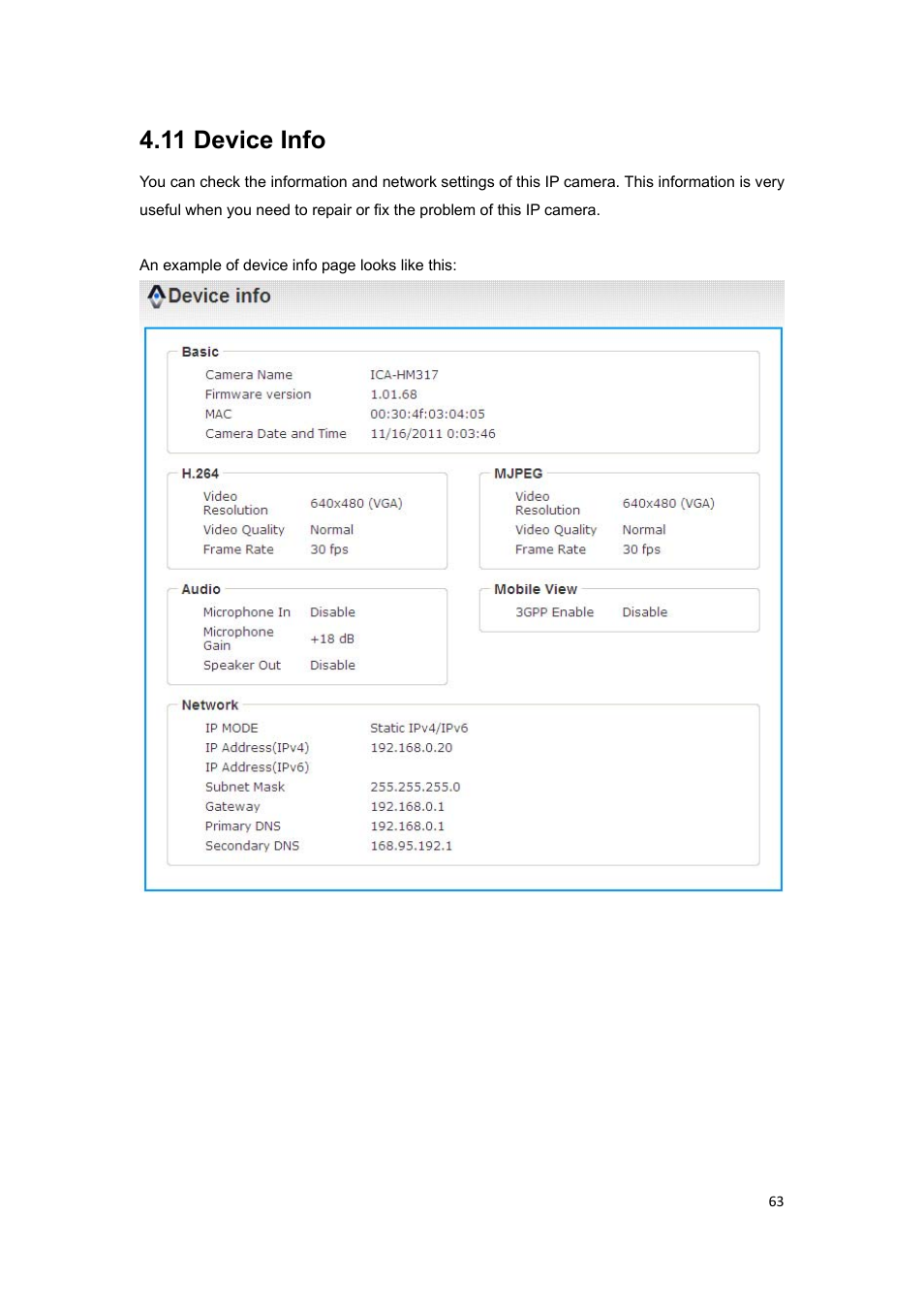 11 device info | PLANET ICA-HM317 User Manual | Page 64 / 70