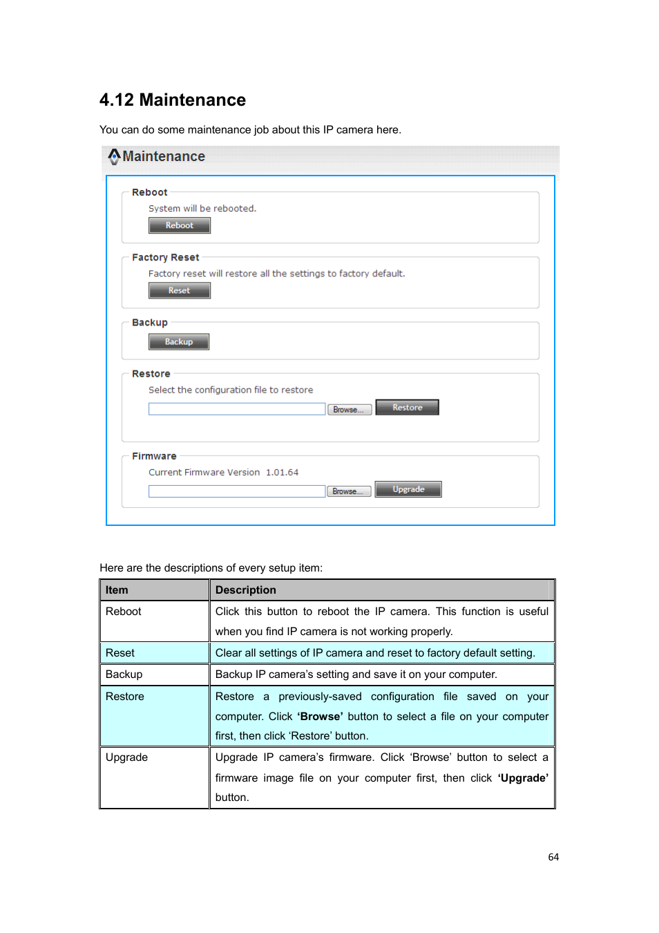 12 maintenance | PLANET ICA-HM317 User Manual | Page 65 / 70