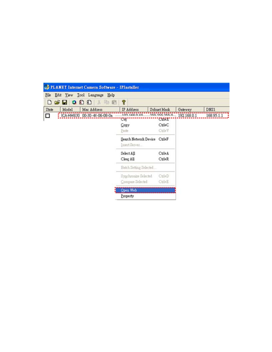 2 open the web-based ui of the select camera | PLANET ICA-HM830 User Manual | Page 16 / 78
