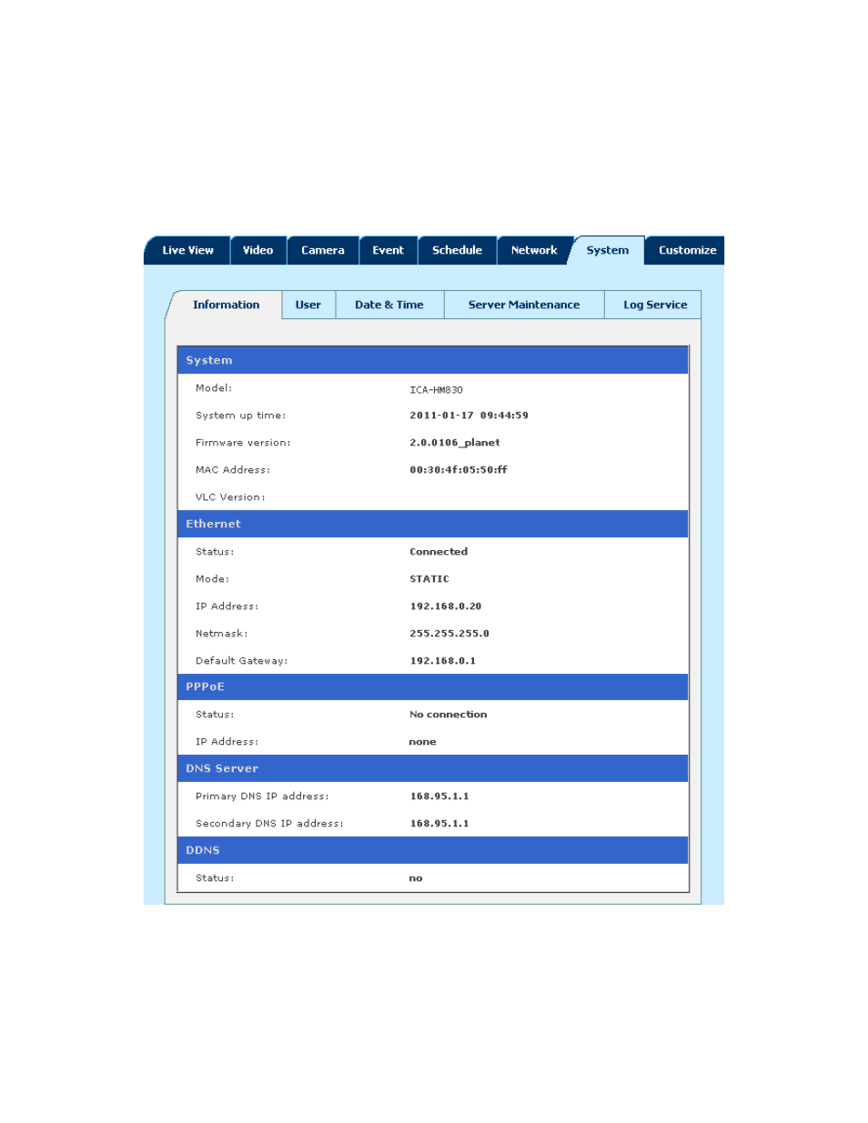 9 system maintain, 1 system information | PLANET ICA-HM830 User Manual | Page 53 / 78