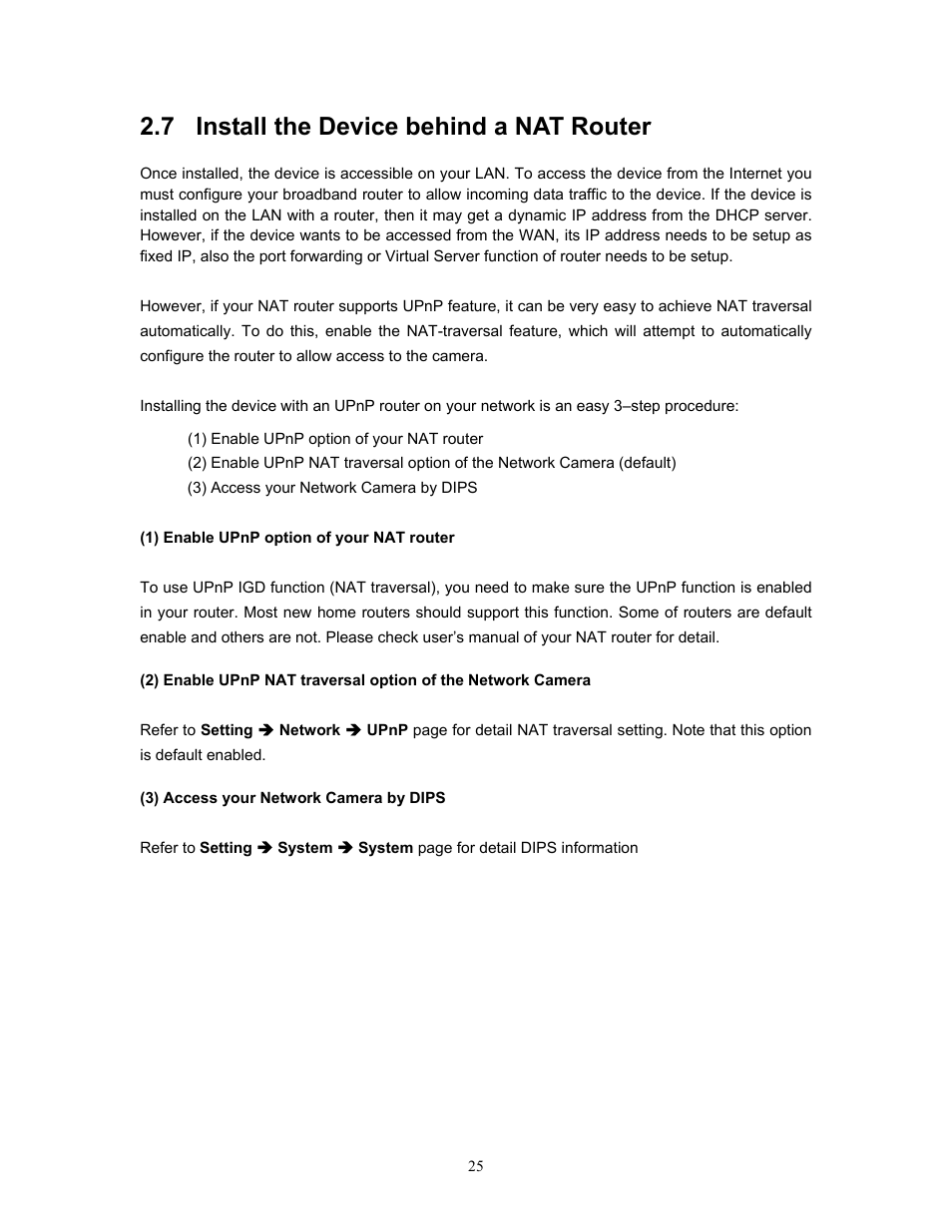 7 install the device behind a nat router | PLANET IVS-H120 User Manual | Page 25 / 91