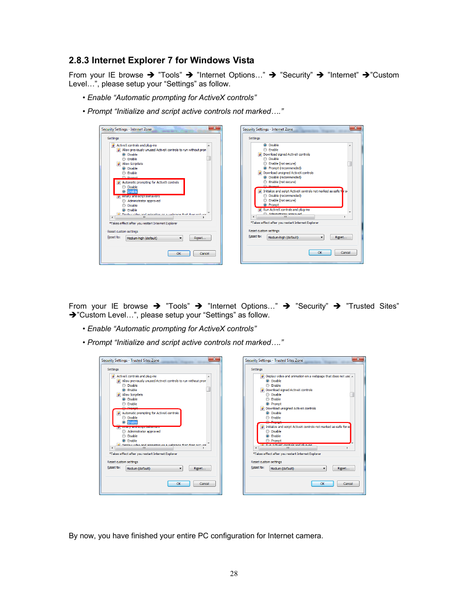 3 internet explorer 7 for windows vista | PLANET IVS-H120 User Manual | Page 28 / 91