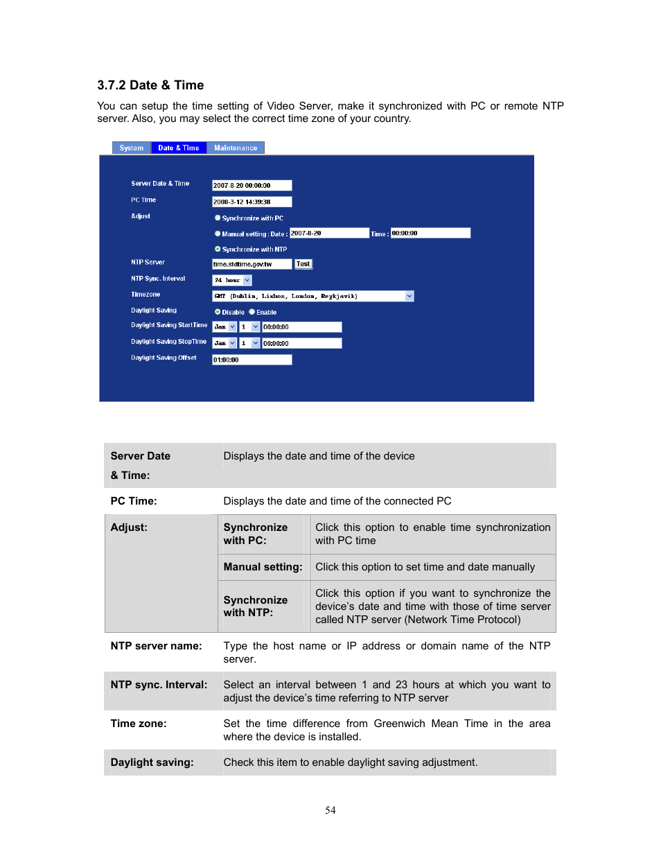 2 date & time | PLANET IVS-H120 User Manual | Page 54 / 91