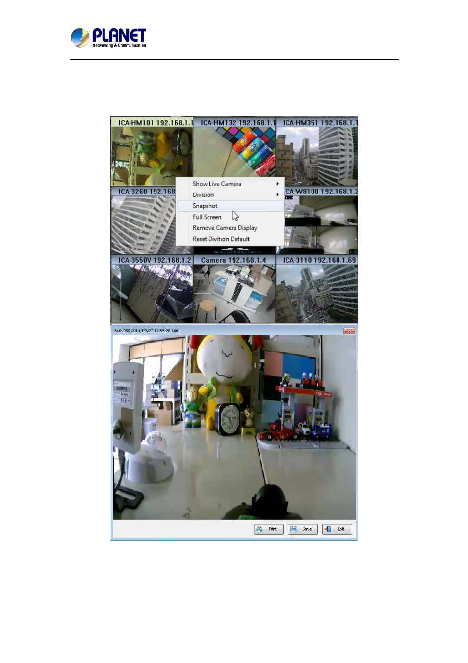 4 snapshot | PLANET NVR-1615 User Manual | Page 14 / 47