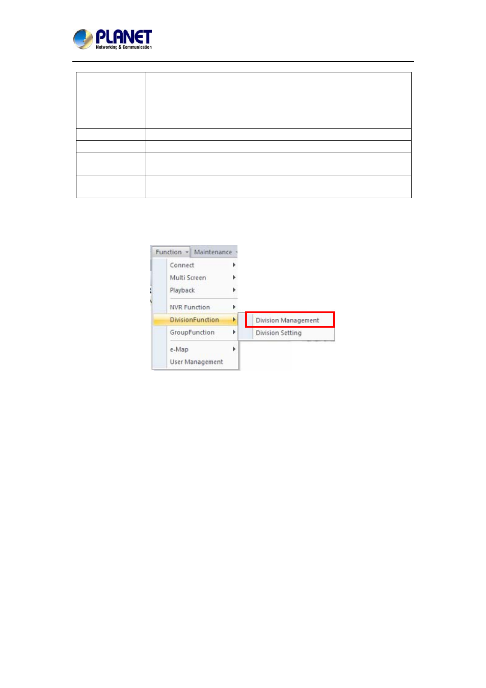 11 division management dialog | PLANET NVR-1615 User Manual | Page 23 / 47