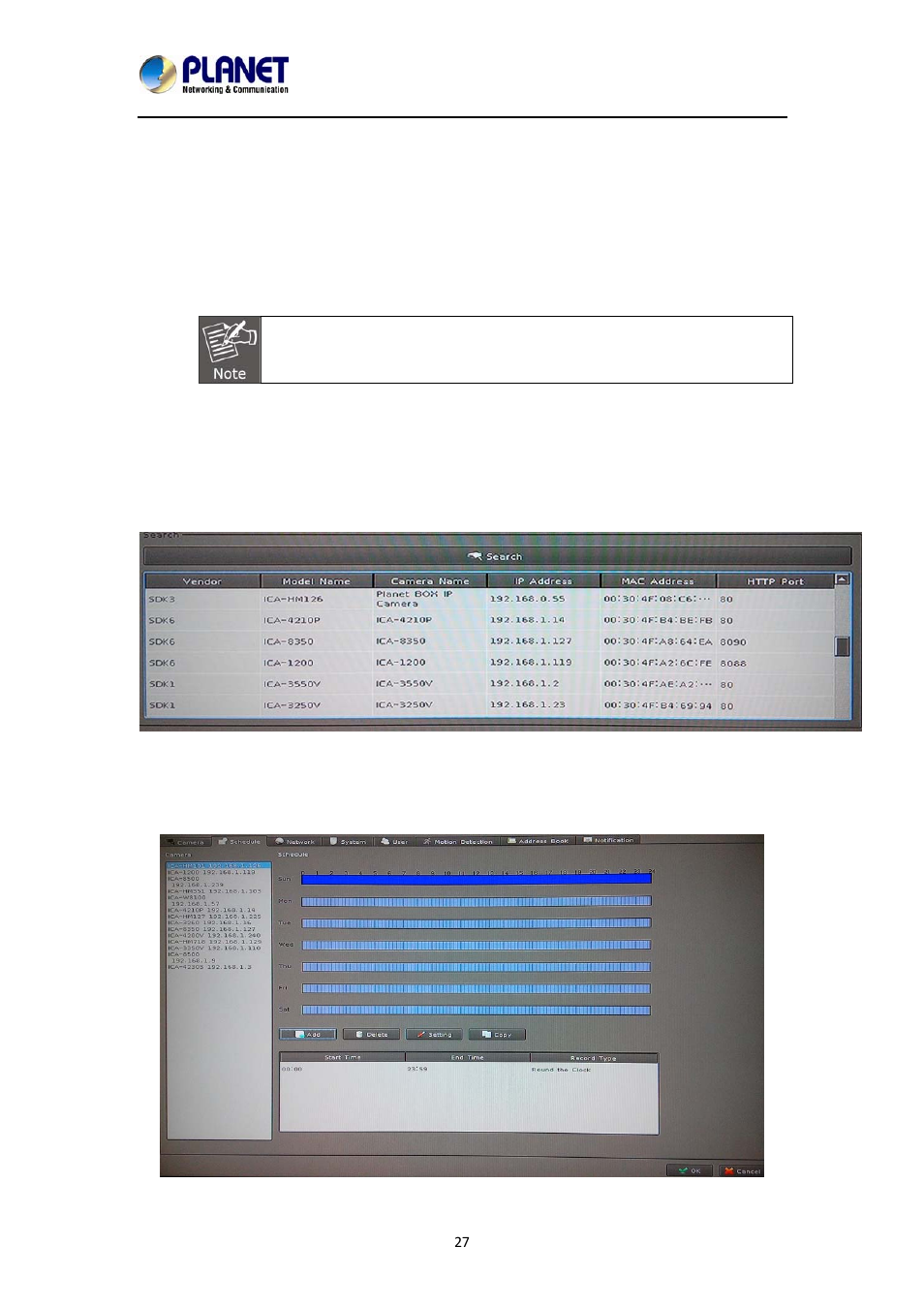 6 search camera, 2 schedule setting | PLANET NVR-1615 User Manual | Page 27 / 57