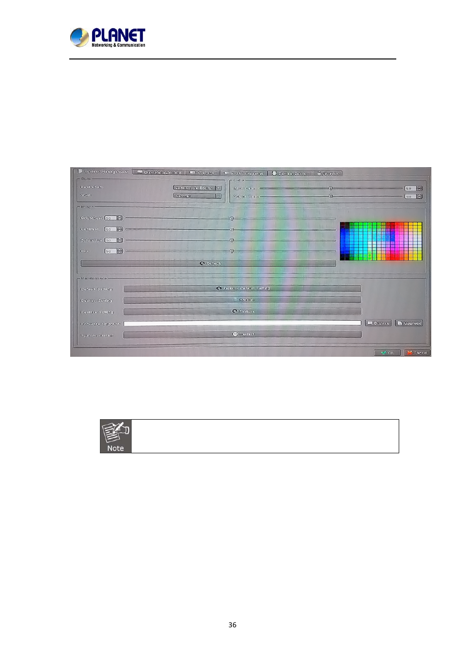 Chapter 6. system management, System management | PLANET NVR-1615 User Manual | Page 36 / 57