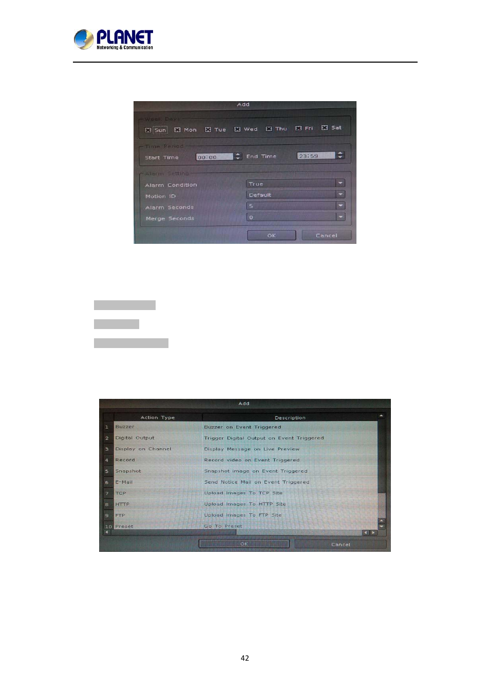 2 modify existing event schedule or output action | PLANET NVR-1615 User Manual | Page 42 / 57