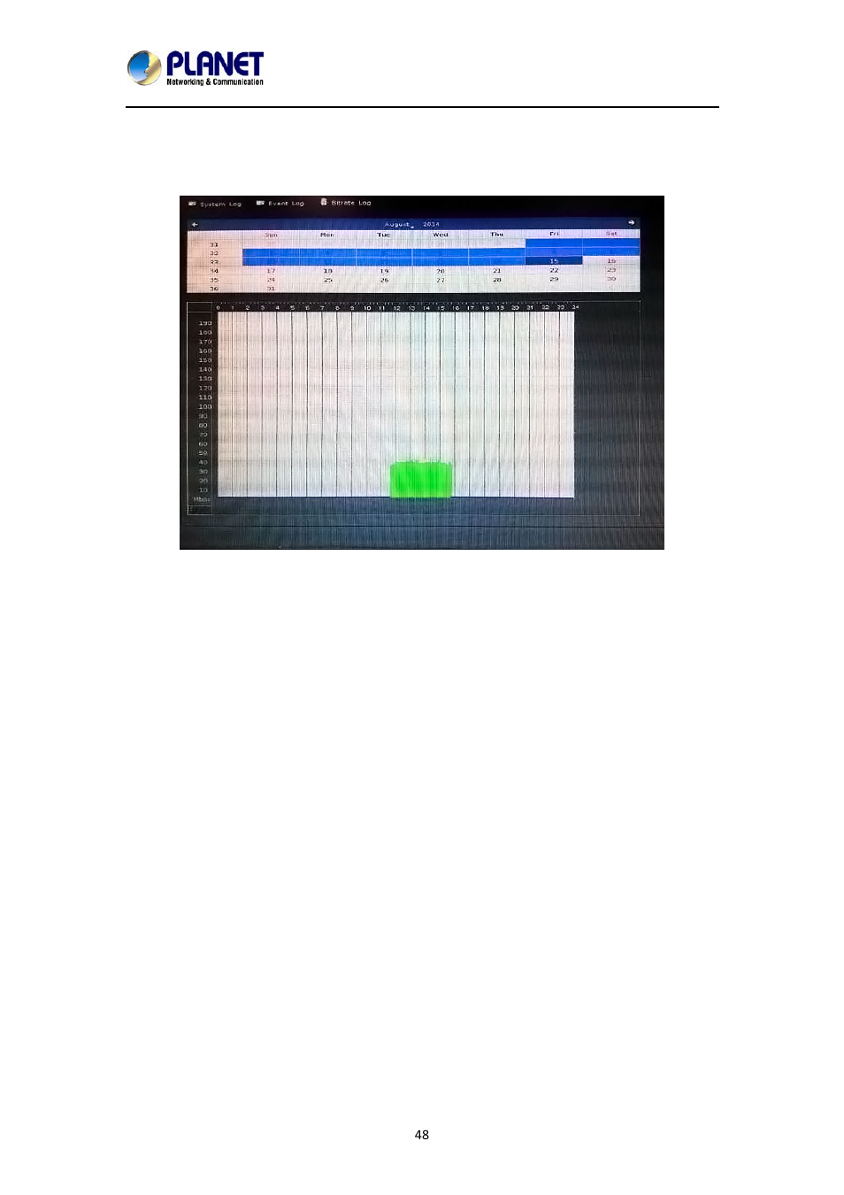 3 bitrate log | PLANET NVR-1615 User Manual | Page 48 / 57