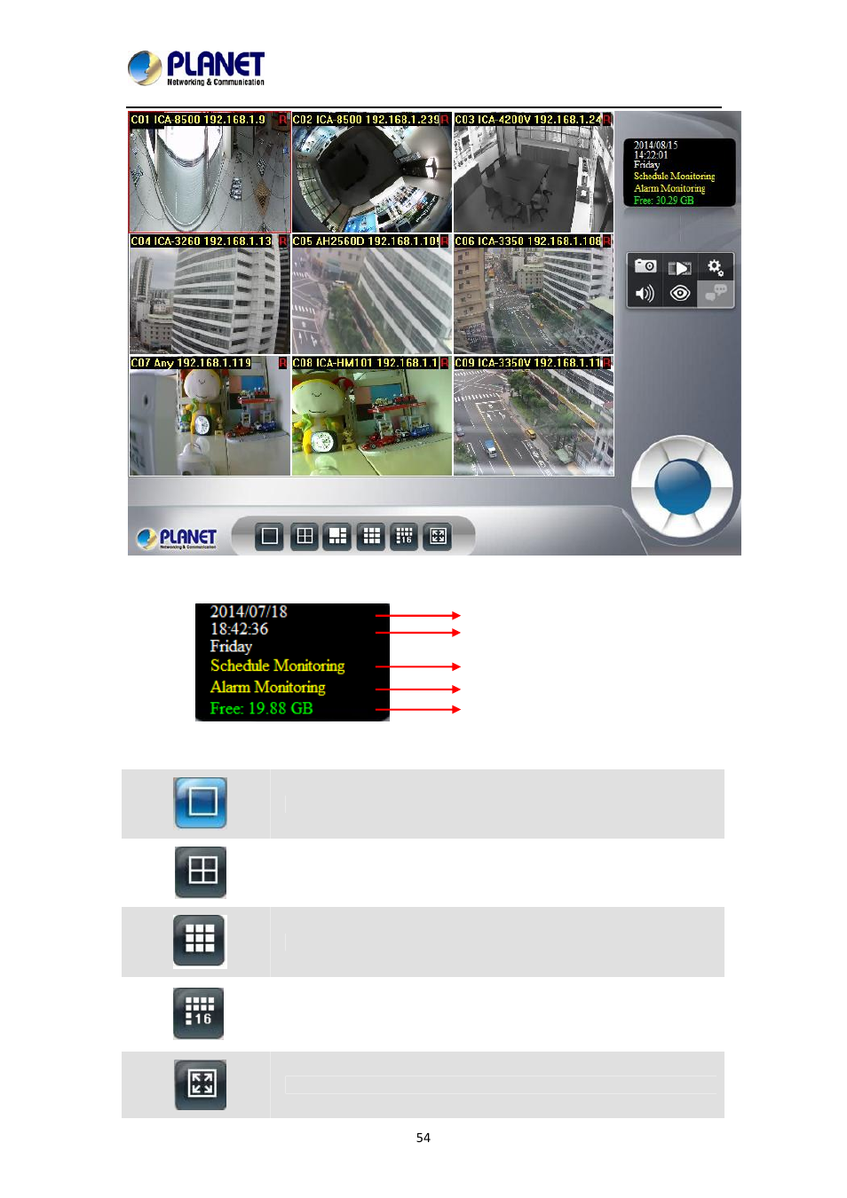 3 system information, 4 screen division, 3 system information 10.4 screen division | PLANET NVR-1615 User Manual | Page 54 / 57