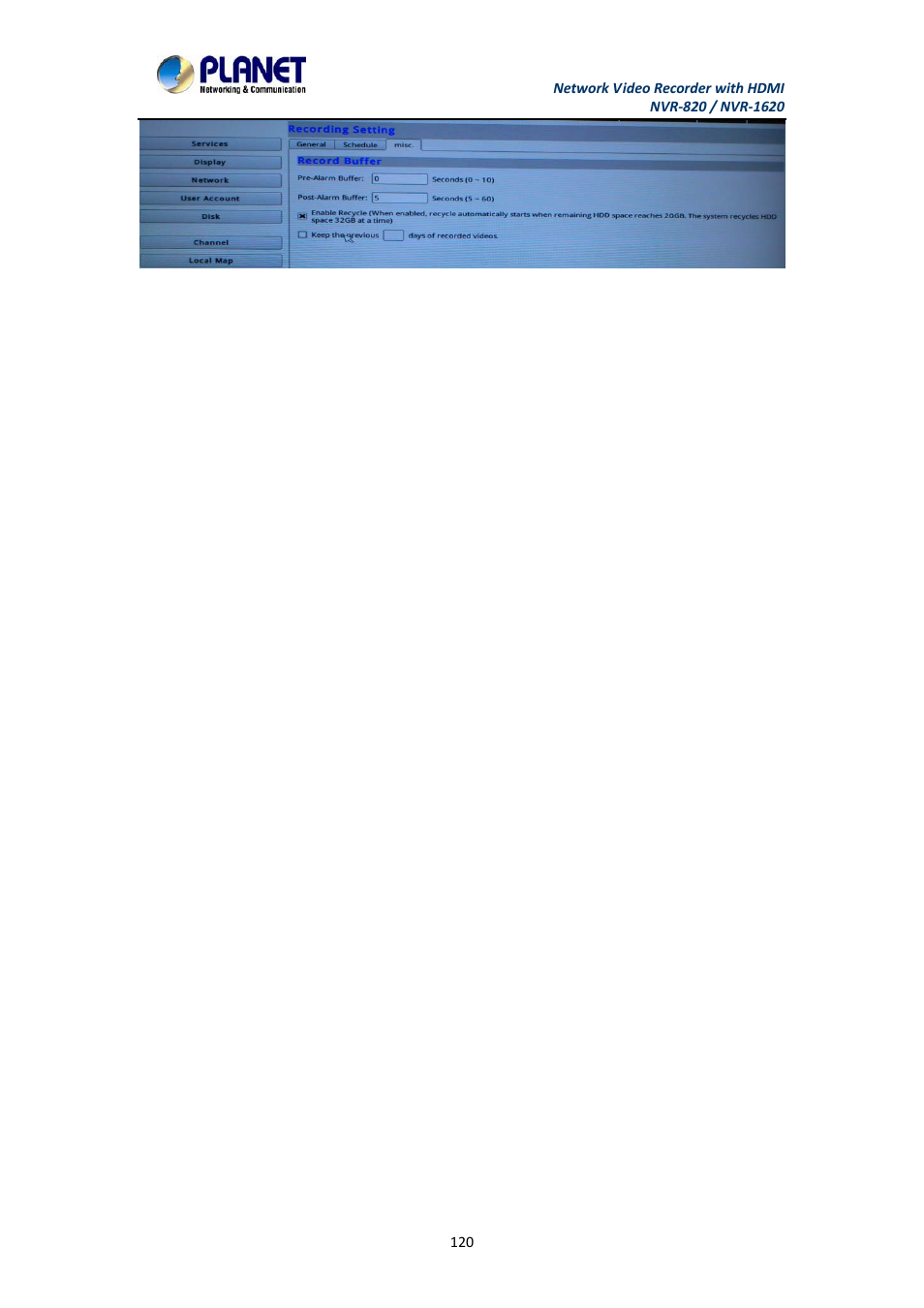 11 event setting | PLANET NVR-1620 User Manual | Page 120 / 138