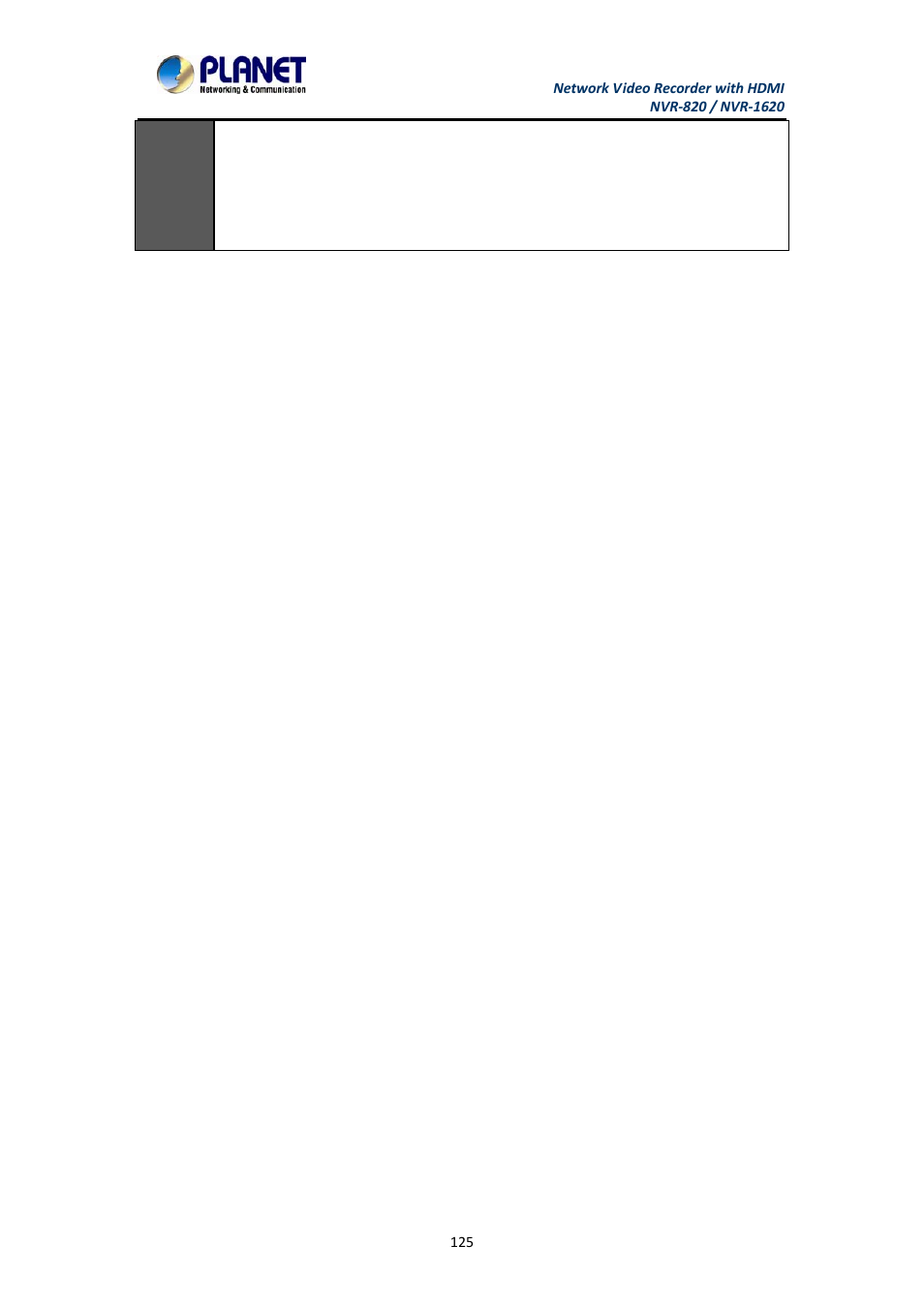 PLANET NVR-1620 User Manual | Page 125 / 138