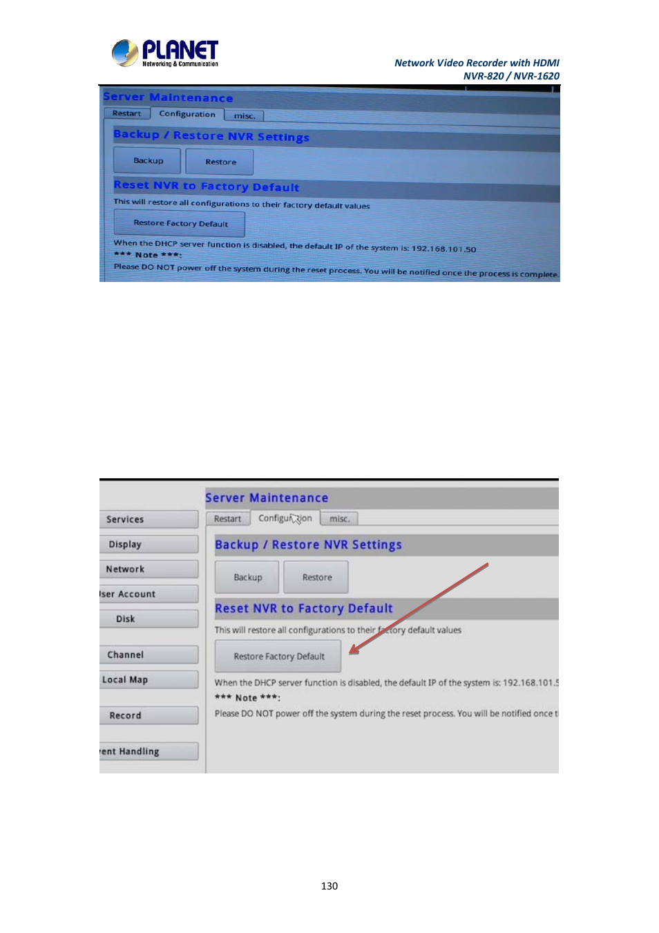 PLANET NVR-1620 User Manual | Page 130 / 138