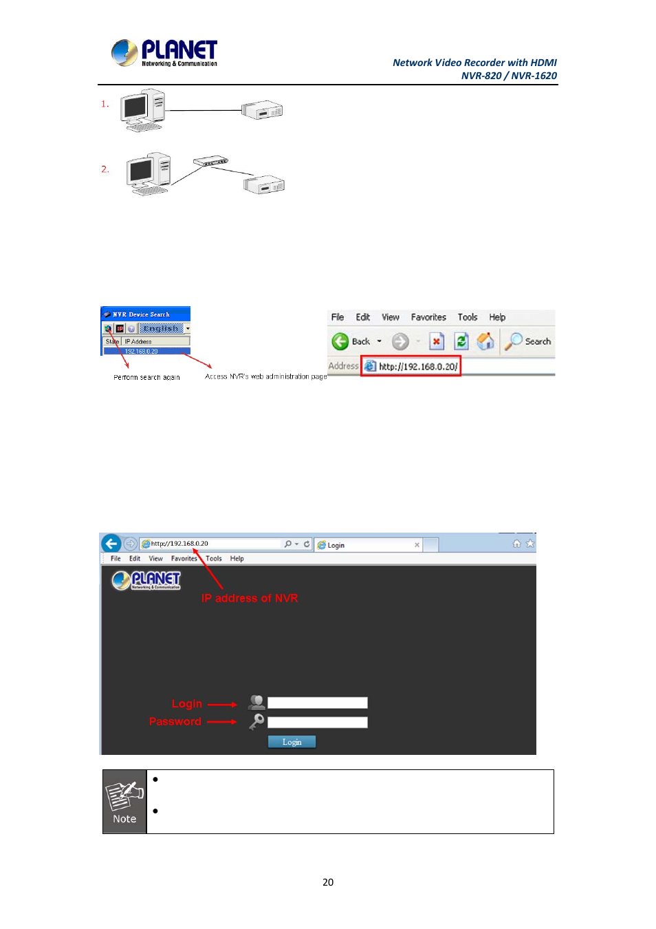 PLANET NVR-1620 User Manual | Page 20 / 138