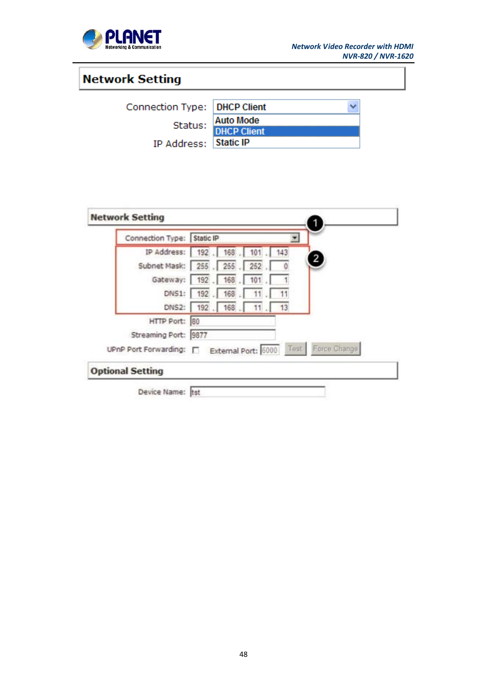 2 dhcp server, Dhcp server | PLANET NVR-1620 User Manual | Page 48 / 138