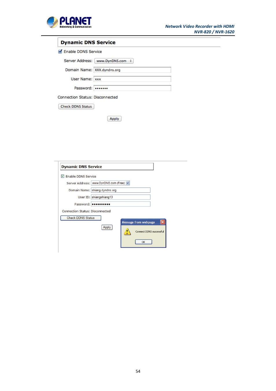 PLANET NVR-1620 User Manual | Page 54 / 138