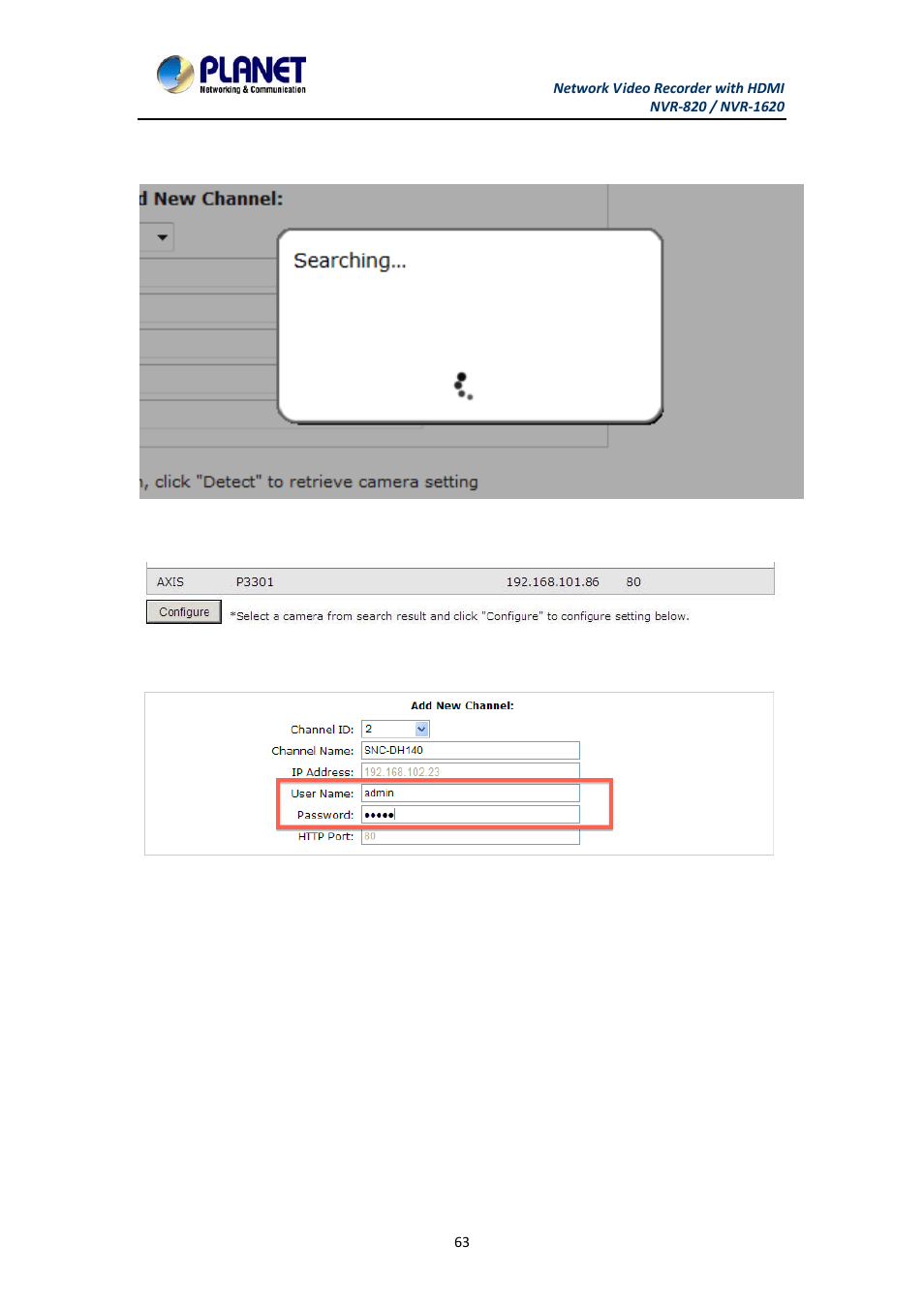 PLANET NVR-1620 User Manual | Page 63 / 138