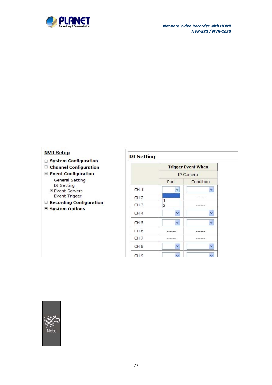 2 i / o settings, I / o settings | PLANET NVR-1620 User Manual | Page 77 / 138