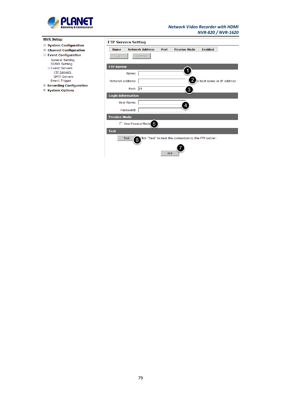 2 configuring an smtp server, Configuring an smtp server | PLANET NVR-1620 User Manual | Page 79 / 138