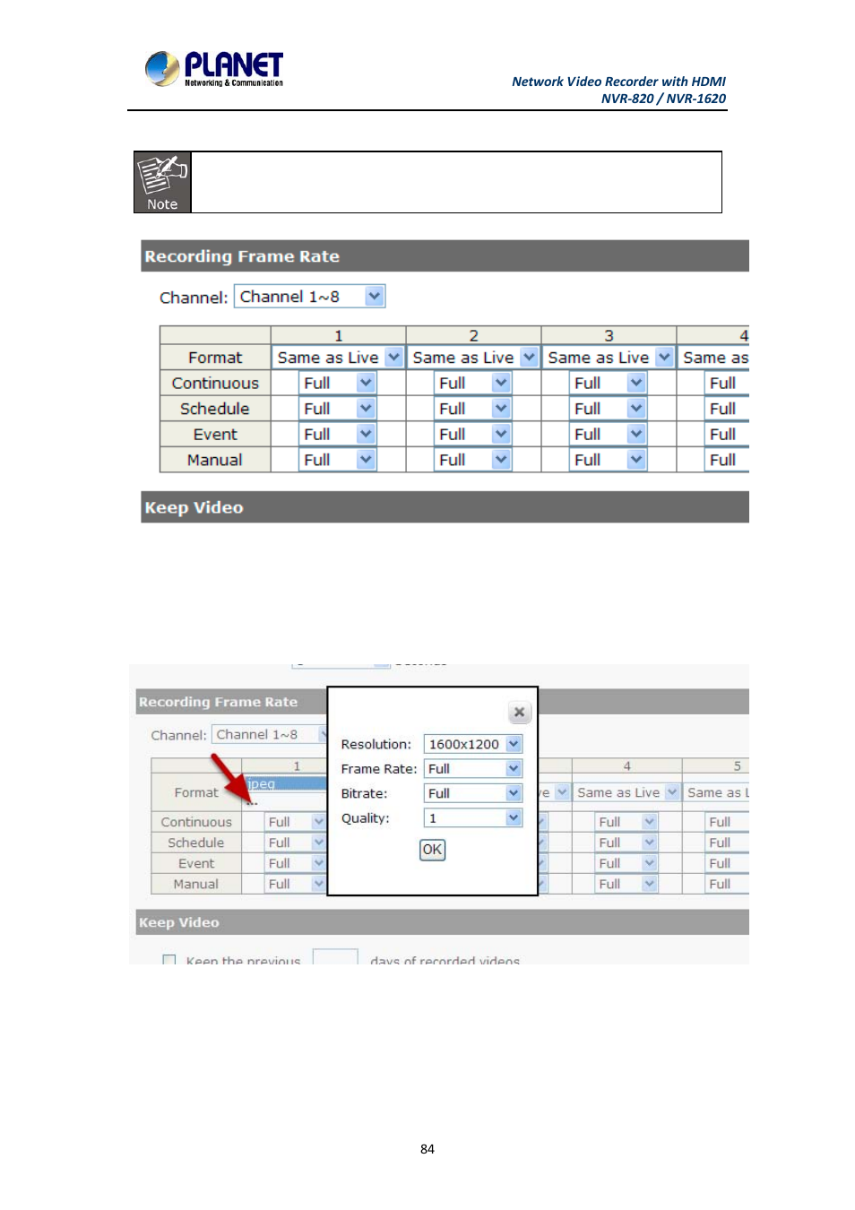 PLANET NVR-1620 User Manual | Page 84 / 138