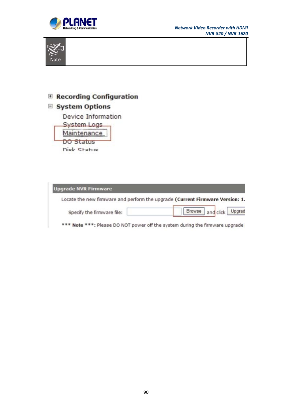 2 through the web interface | PLANET NVR-1620 User Manual | Page 90 / 138