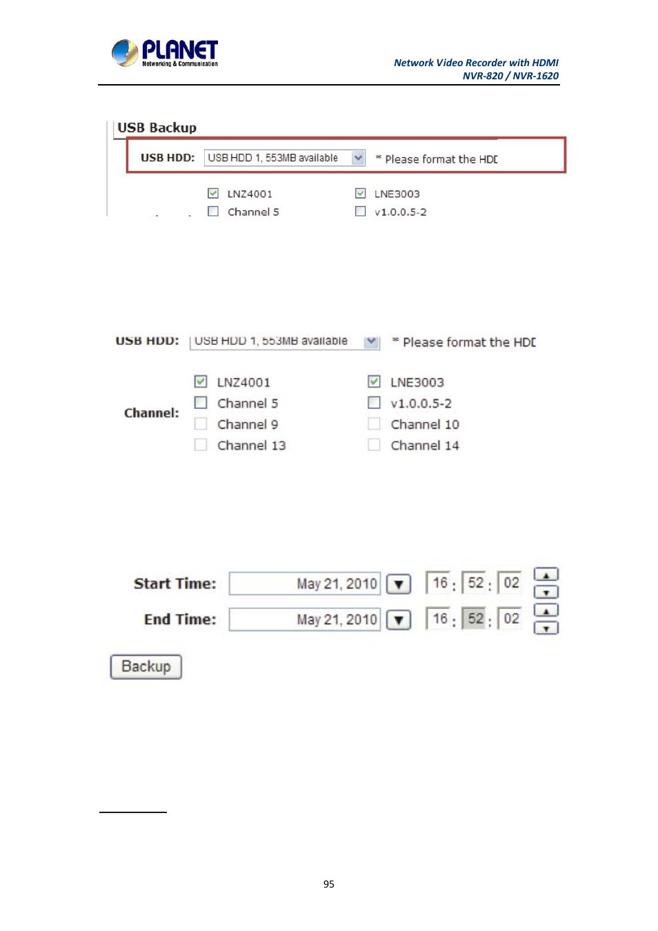 PLANET NVR-1620 User Manual | Page 95 / 138