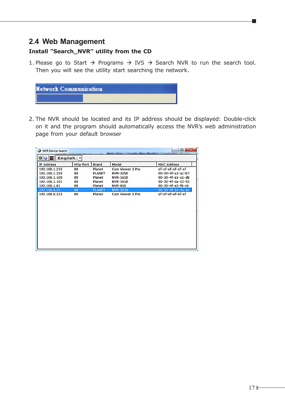 4 web management | PLANET NVR-3210 User Manual | Page 18 / 20