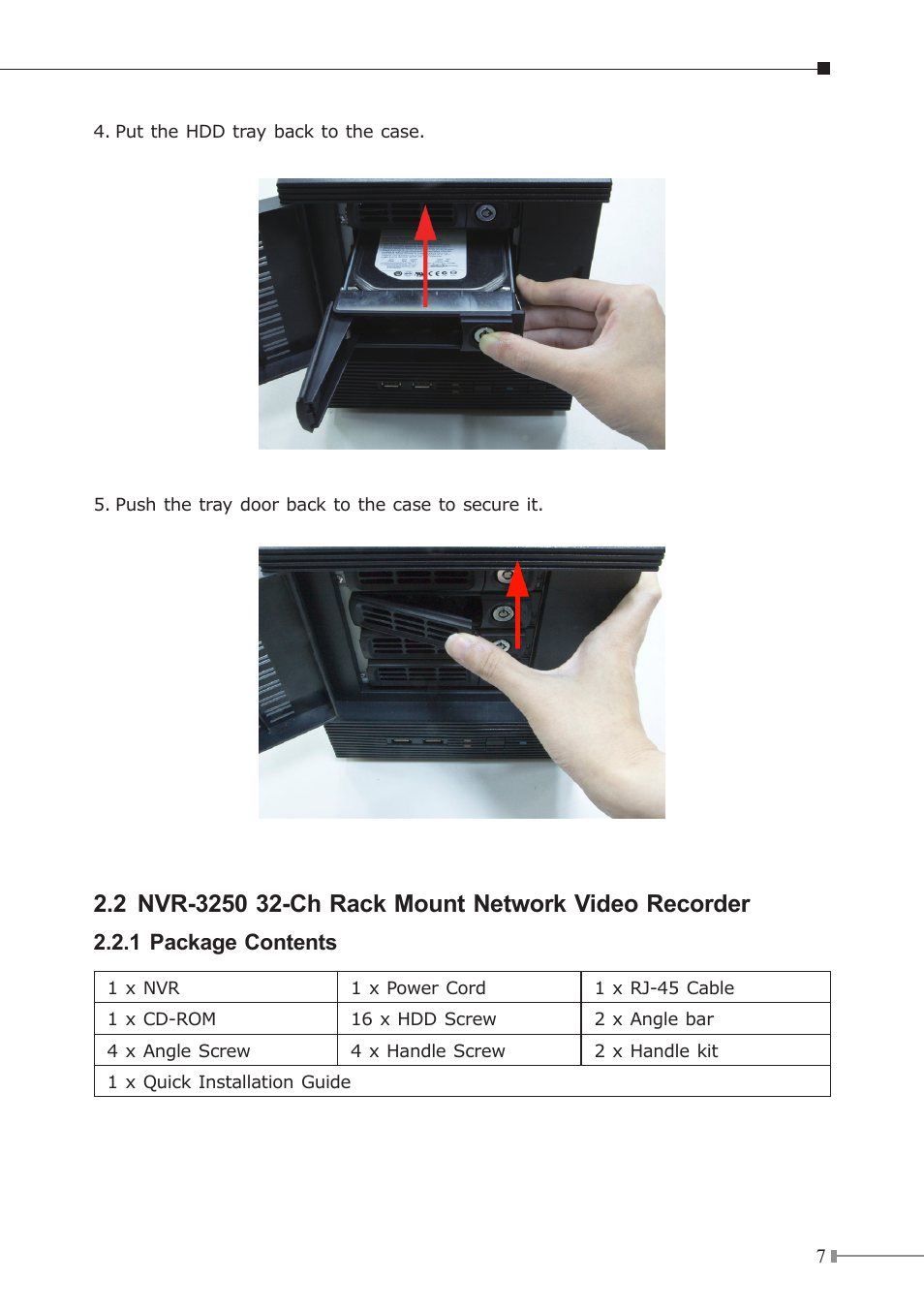 2 nvr-3250 32-ch rack mount network video recorder, 1 package contents | PLANET NVR-3210 User Manual | Page 8 / 20