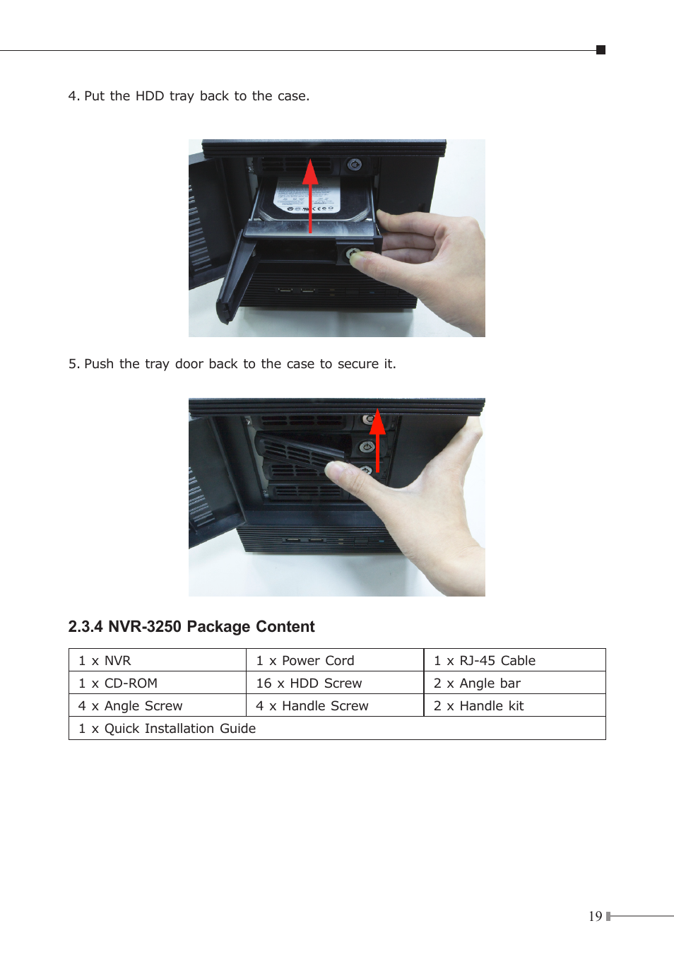 4 nvr-3250 package content | PLANET NVR-3210 User Manual | Page 19 / 28