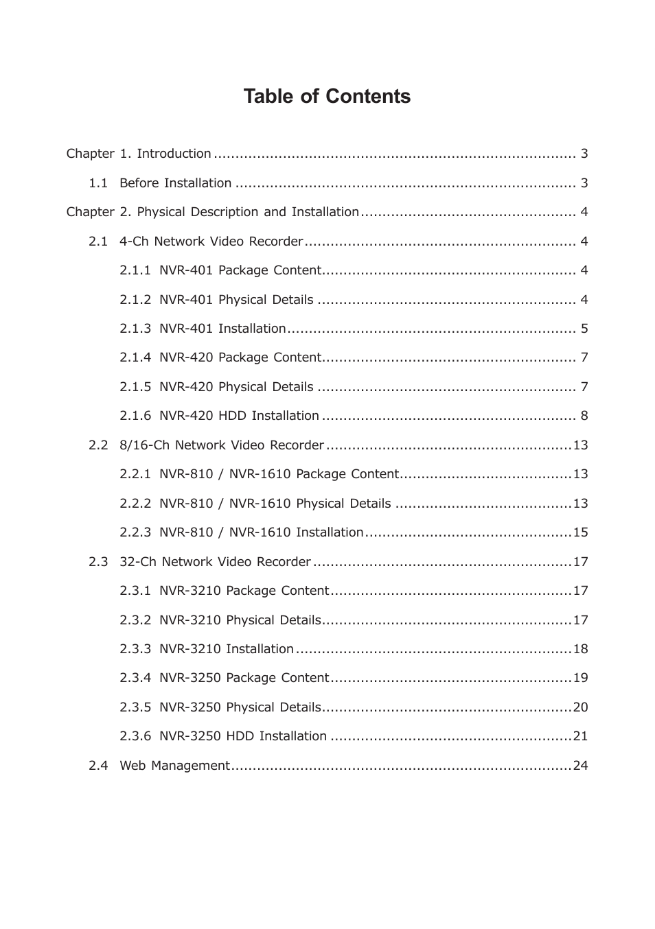 PLANET NVR-3210 User Manual | Page 2 / 28