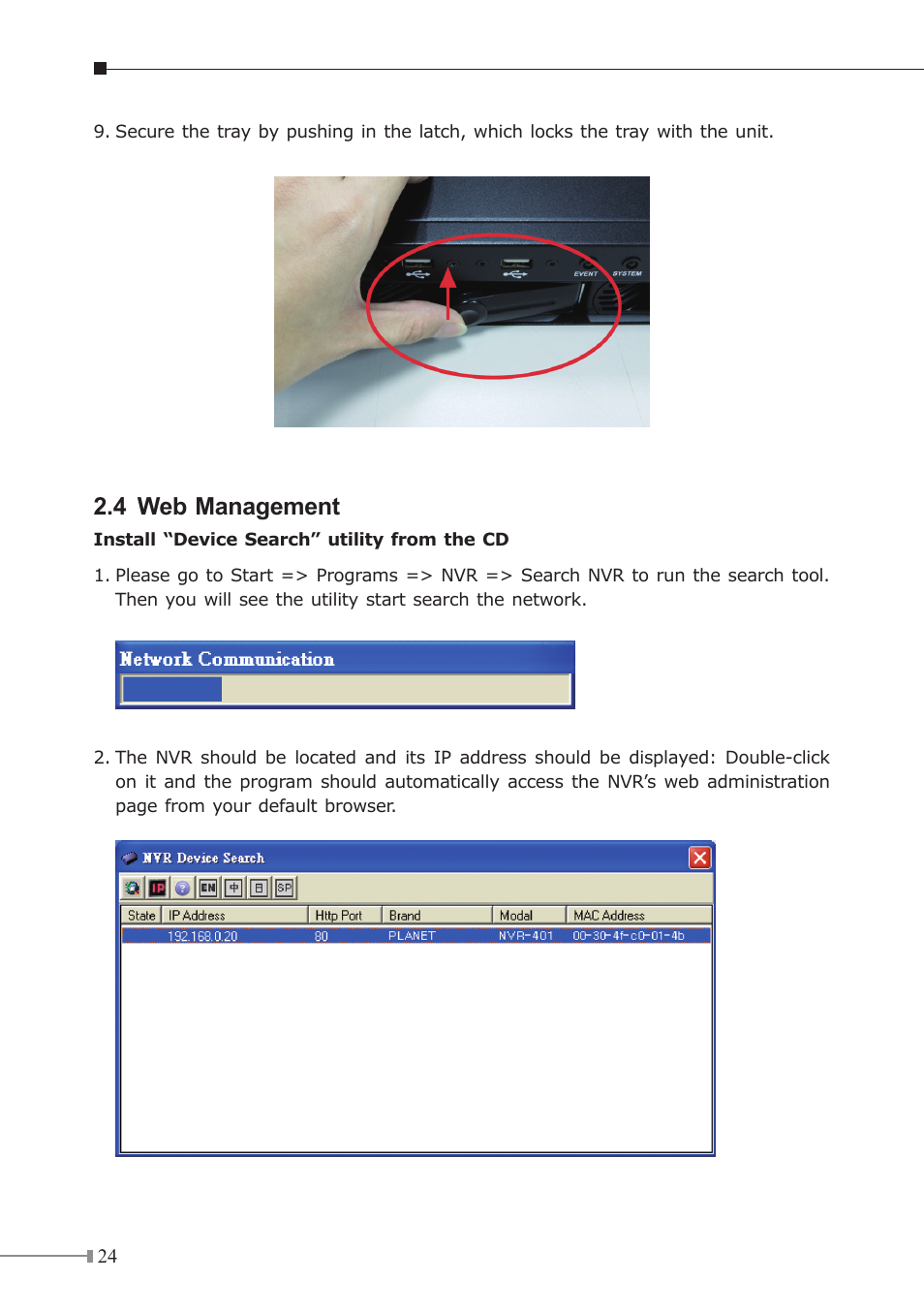 4 web management | PLANET NVR-3210 User Manual | Page 24 / 28