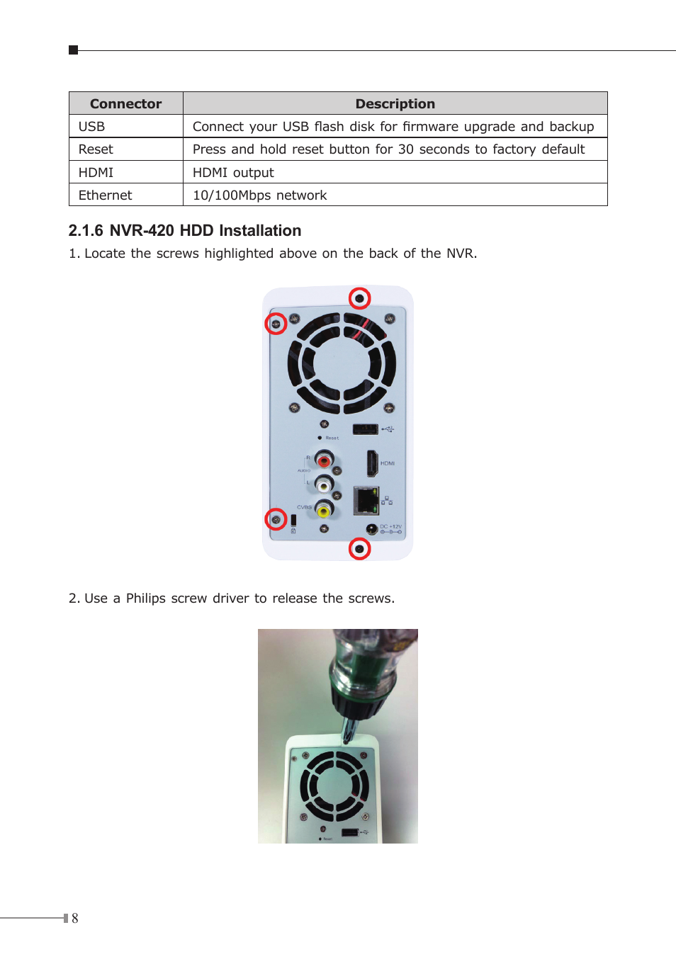 6 nvr-420 hdd installation | PLANET NVR-3210 User Manual | Page 8 / 28