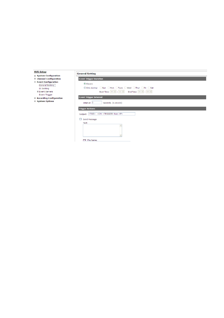 3 event configurations, 1 general settings, 2 i/o settings | Vent, Onfigurations | PLANET NVR-3250 User Manual | Page 61 / 74