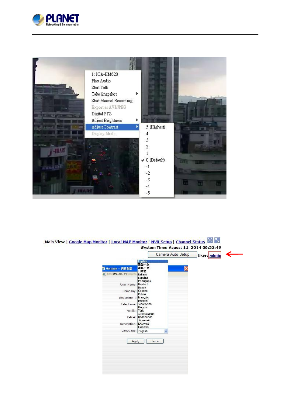 7 change web ui display language, Hange, Isplay | Anguage | PLANET NVR-3280 User Manual | Page 31 / 80