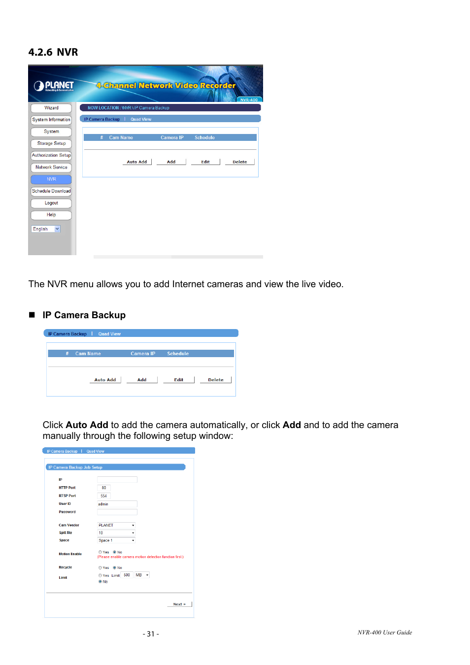 6 nvr | PLANET NVR-400 User Manual | Page 32 / 43