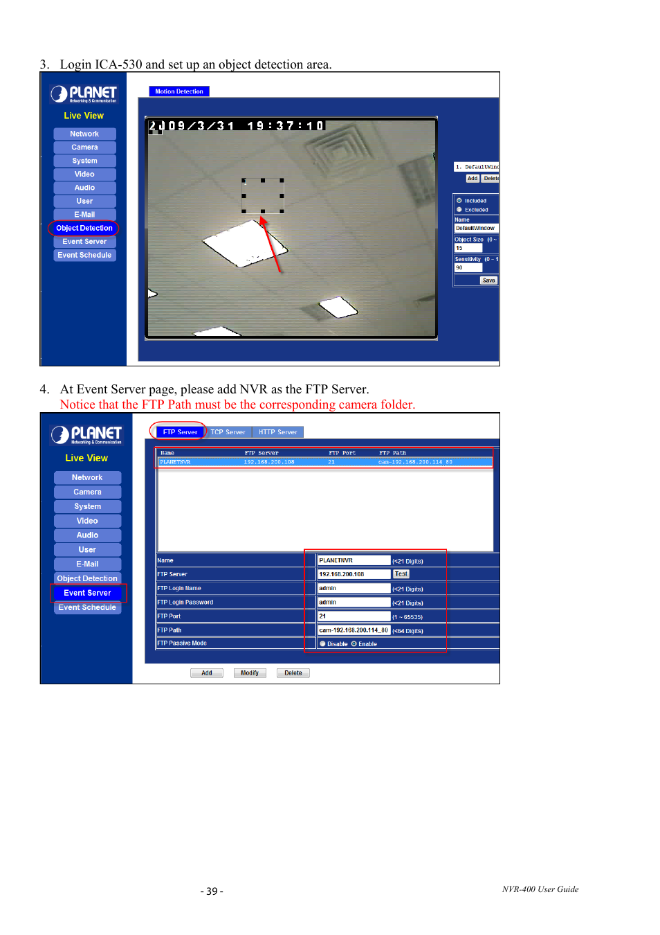 PLANET NVR-400 User Manual | Page 40 / 43