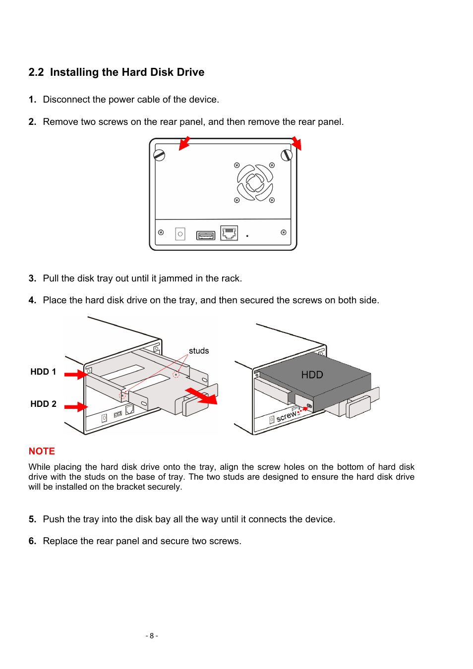 2 installing the hard disk drive, Nstalling the, Rive | PLANET NVR-400 User Manual | Page 9 / 43