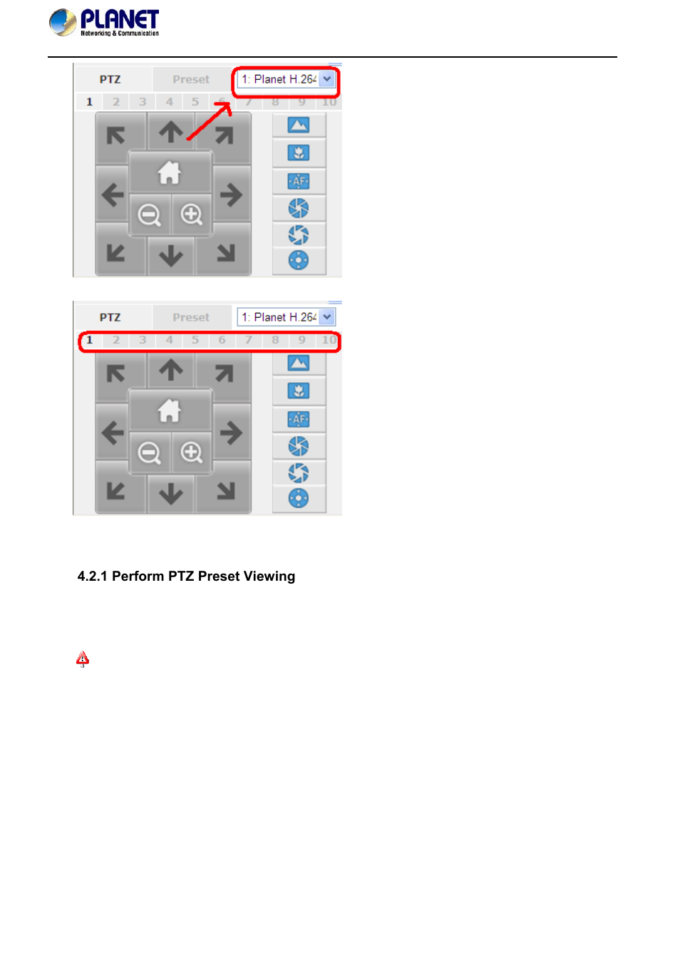 1 perform ptz preset viewing | PLANET NVR-420 User Manual | Page 23 / 95