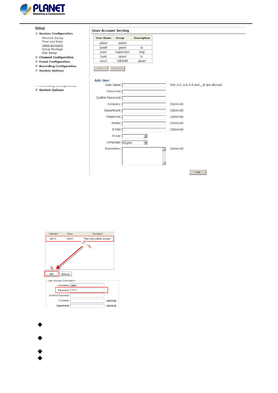 PLANET NVR-420 User Manual | Page 48 / 95